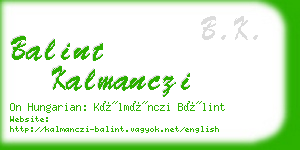 balint kalmanczi business card